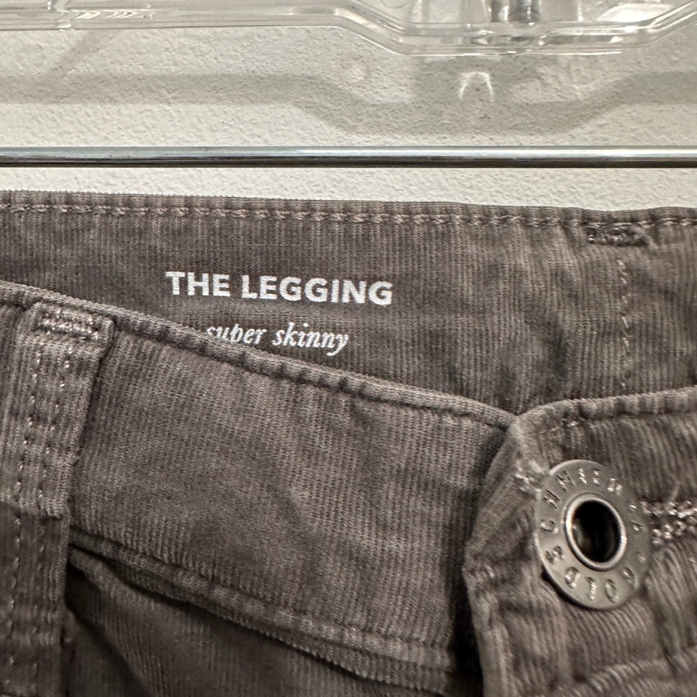 AG Adriano Goldschmied The Legging Corduroy Pants Grey Super Skinny 28R - Picture 10 of 12